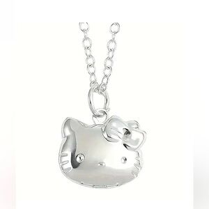Hello Kitty Silver Locket Pendant Necklace Sanrio Cute Cat NEW 18”-20” chain
